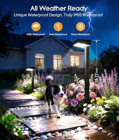 ELECLINK Solar Pathway Lights Outdoor, 8 Pack Garden Lights Solar Powered Path Lights with Larger LED Lens, 2 Light Modes Waterproof Outdoor Solar Light for Yard Driveway Walkway Landscape Patio Lawn