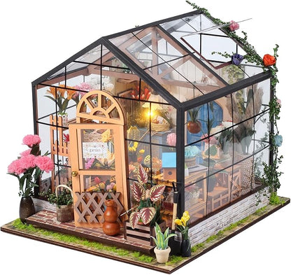 INSGEN DIY Handmade Miniature Furniture, Wooden Diorama Book Nook House Kits Build Crafts for Adults, Miniature Street Tiny Library House Making Kit 1:24 Scale | Craft Building Kit for Adults: Miniature Dollhouse with Lights, Bookshelf Decor, Tiny Stre...
