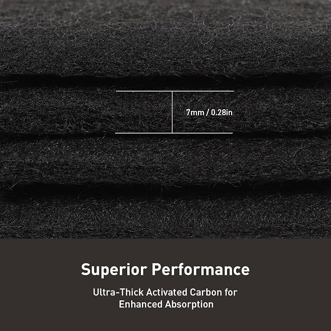 EKO Trash Can Odor Filter Refills for Trash Can and Compost Bin, Activated Charcoal Deodorizer, Strong Charcoal Odor Absorber, Pack of 4 Replacements