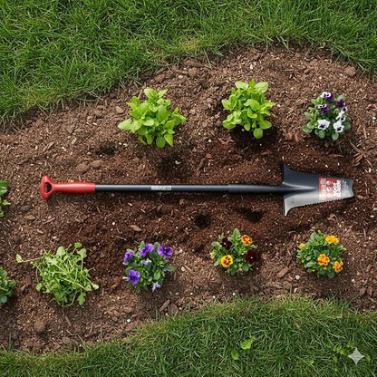 Root Slayer RS223 Nomad Garden Spade, Serrated Edge, Black