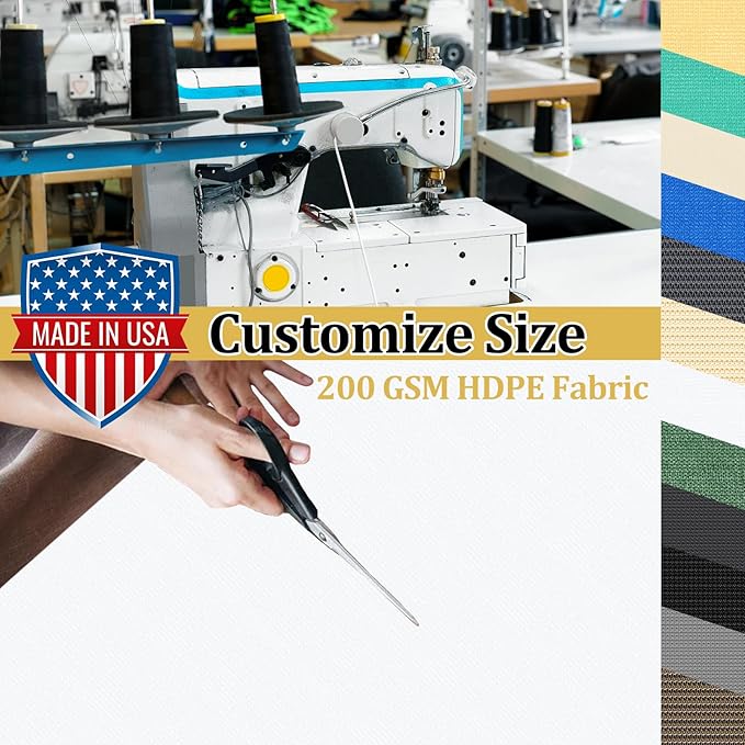 Shade&Beyond Customized Size 90% Sun Shade Cloth with Grommets, 8' X 13' Pergola Shade Cover Canopy, Mesh Tarp Sun Screens for Patio, Outdoor, Garden, Backyard GN01, White