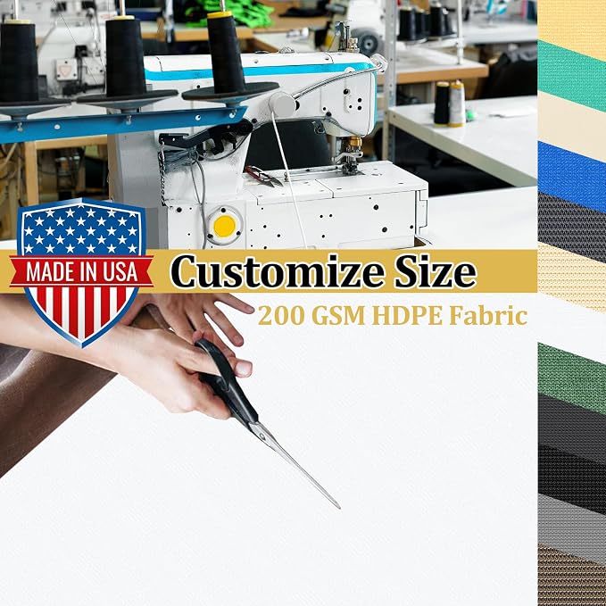 Shade&Beyond Customized Size 90% Sun Shade Cloth with Grommets, 5' X 8' Pergola Shade Cover Canopy, Mesh Tarp Sun Screens for Patio, Outdoor, Garden, Backyard GN01, White