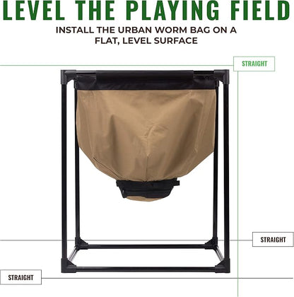 Urban Worm Bag Worm Composting Bin Version 2 - Easy Harvest with Fully Removable Zipper-Free Bottom