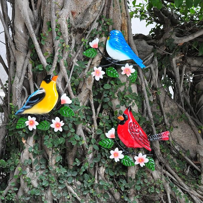 Metal Bird Wall Decor Bird Wall Art Metal Outdoor Wall Art Suitable for Garden Art Clearance Outdoor Wall Decorations for Patio Set of 3