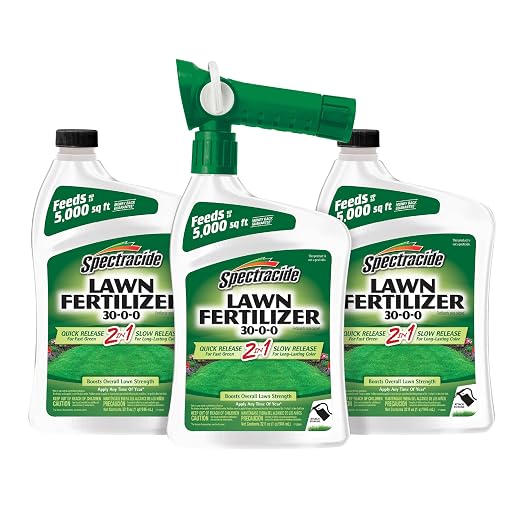 Spectracide Lawn Fertilizer 30-0-0, 3 Count, 2-in-1 Formula Boosts Overall Lawn Strength, Promotes Thick, Green Growth Without Burning