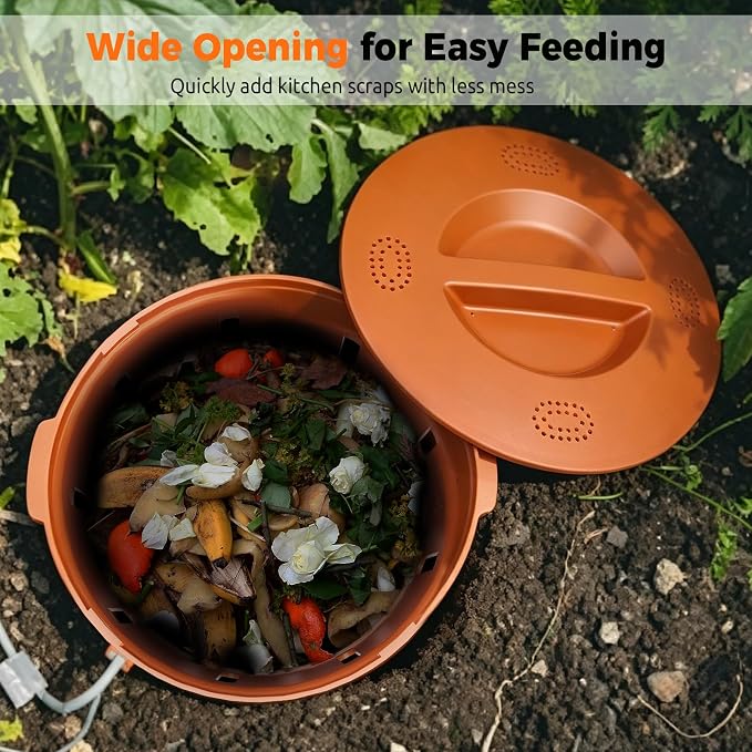 In-Ground Worm Compost Bin, 2 Pack 3.3 Gallon Worm Composter for Raised Garden Beds, BPA-Free Worm Compost Bin for Recycling Food Waste, Low-Maintenance Outdoor Composting System