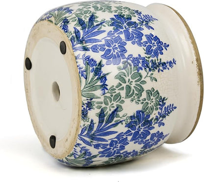 Dosayes Flower Pot,Vintage Ceramic Pot for Planter with Drainage Holes, 6.29 inch Ice Crack Glazed Small Planters Pot for Indoor,Tucan Home Decor,Gardening Gifts (Art Deco)