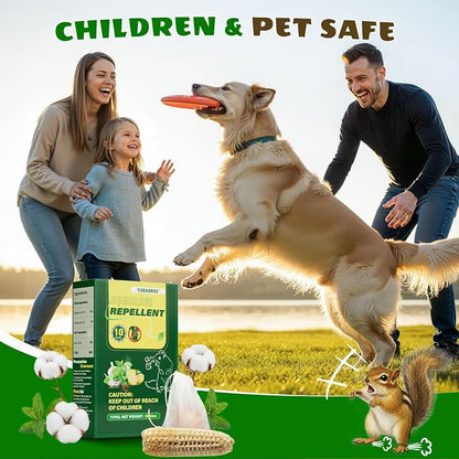 10 Pack Squirrel Repellent, Peppermint Oil to Repel Squirrel, Squirrel Repellent for Cars, Plants Garden, Outdoor Use, Keep Squirrels Away from Gardens, Flower Beds and Farm