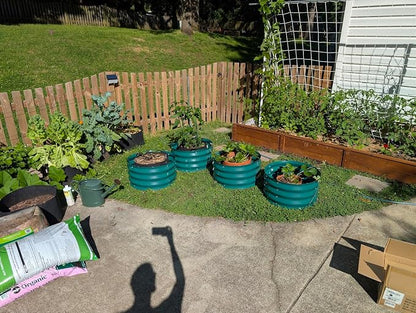 Garvee 2 Pack Galvanized Raised Garden Bed, Petal-Shaped, 4x4x1ft, Green | Metal Planter Box Combines into 4 Circles, Open Base for Veggies, Herbs & Flowers, Rust-Resistant Outdoor Garden Bed