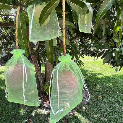 30 Pcs 7.8''×11.8'' Drawstring Fruit Protection Netting Bags, Reusable Garden Netting Bags