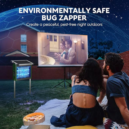 Solar Bug Zapper Outdoor, Waterproof Mosquito Zapper Outdoor Solar Powered, 4500V Electric Bug Zapper Indoor w/Smart Light Sensor, Mosquito Trap Fly Zapper for Patio Kitchen Garage Yard Camping