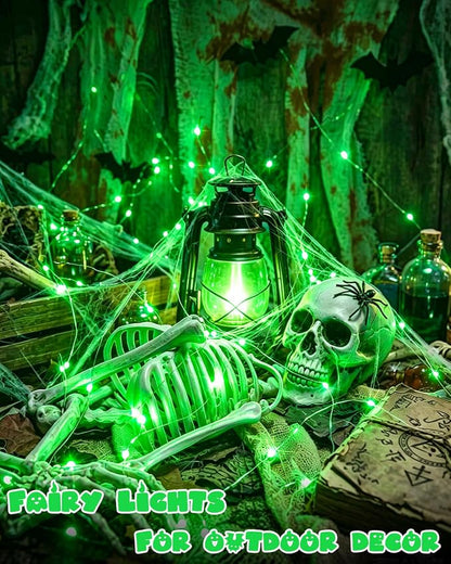 4 Pack 60 LED Fairy Lights Battery Operated with Timer, 20FT Waterproof String Lights Indoor Outdoor, Cuttable Battery Light for Home Bedroom Wedding DIY Centerpiece Christmas Decorations (Green)