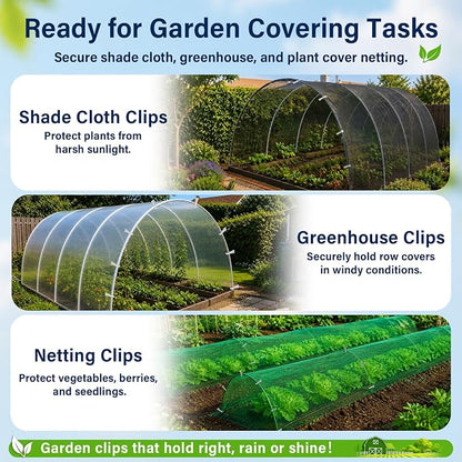 50 Pcs Garden Clamp, Stainless Steel Metal Clip for Garden Netting | Garden Clips for Netting, Greenhouse Clip with Strong Grip, Heavy Duty Clamp, Outdoor Clip for Shade Cloth, Laundry, Fabric
