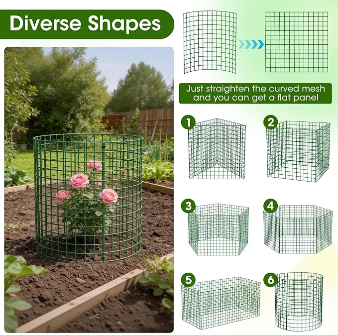10 Pack Plant Protectors from Animals | 30PCS 13"x13" Metal Wire Mesh Garden Plant Cages for Gardening Supplies | Chicken Wire Cloche Plant Protectors for Rabbits Chickens Ducks