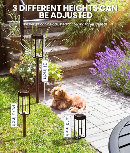 NEWMESSI 8 Pack Bright Solar Pathway Lights Outdoor,IP65 Waterproof Auto On/Off Solar Garden Light Path Lights Solar Powered for Outside Yard Path Lawn Walkway Driveway Landscape Lighting Patio Decor
