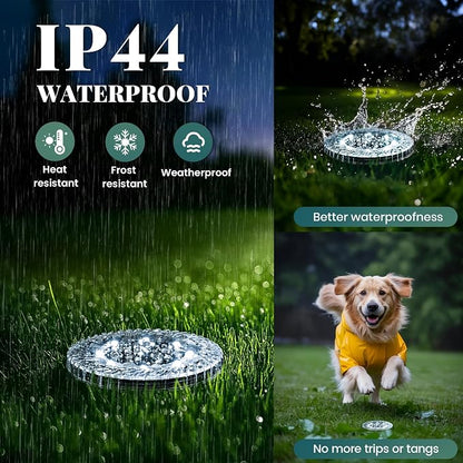 PATIOWIN 16 Pack Small Solar Ground Lights, Pathway Lights Waterproof, Outdoor Solar Light for Garden, Driveway, Walkway, Backyard (Cool White)