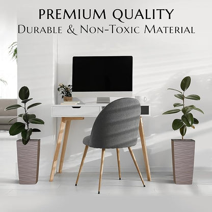 Mueller M-Resin Heavy Duty Tall Planters for Outdoor Plants, Indoor Grande Plant Pots, Boxes, Trees, Flower Pots, 2-Piece Set, 18”, Modern Design, Built-in Drainage, Front Porch Decor, Mocha