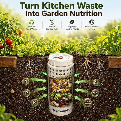 In Ground Worm Compost Bin for Raised Garden Beds,Underground Worm Composter with Date Tracker Removable Bottom,Outdoor Vermicomposting Compost Bin for Kitchen Scraps(Two Middle)