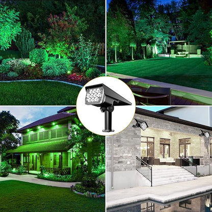 Green Solar Spot Lights Outdoor, St. Patrick's Day Decor Lights with IP65 Waterproof 20 LEDs Solar Landscape Spotlights for Garden Path Yard Holiday Christmas 4 Pack