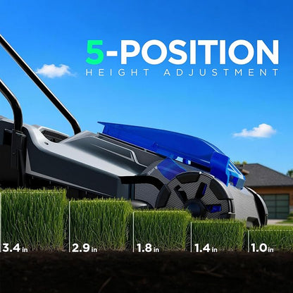 14" Cordless Lawn Mower, 40V Lightweight Push Mower with 4.0Ah Battery & Charger, Ultra-Quiet Motor for Small Yards, Lawn Care, Backyard Maintenance