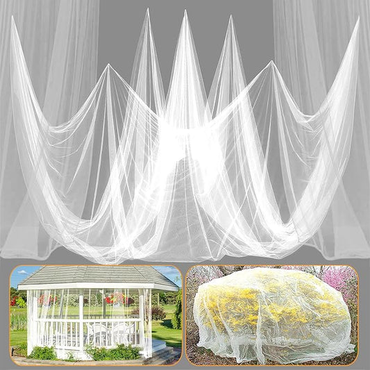 ANPHSIN 33x10ft Ultra fine Mosquito Net for Patio - Mesh Netting Screen for Outdoor Garden Porch Balcony, Protects Skin & Plants from Bugs, Birds, White