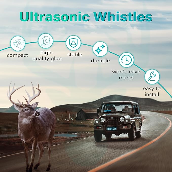 Elook Upgraded Deer Whistles for Car,Double Horn,6 Pack | Save Deer,for Vehicles and Trunks,Registered Patent