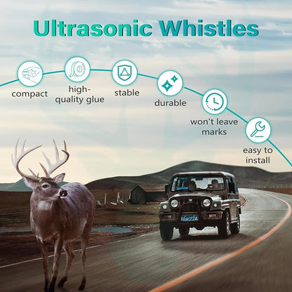 Elook Upgraded Deer Whistles for Car,Double Horn,6 Pack | Save Deer,for Vehicles and Trunks,Registered Patent