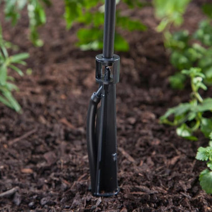 Raindrip 382005B 8-Inch Sprinkler Stake with 4-Inch Riser for Drip Irrigation and Drip Systems, Plastic, 5-Pack, Black