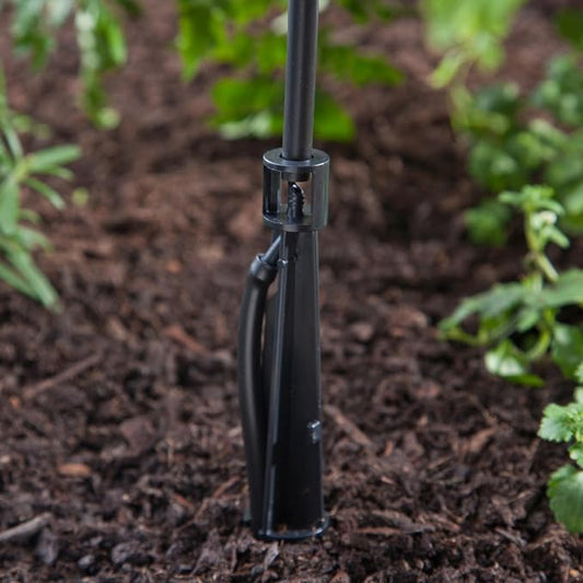 Raindrip 382005B 8-Inch Sprinkler Stake with 4-Inch Riser for Drip Irrigation and Drip Systems, Plastic, Black, 5 Count (Pack of 8)