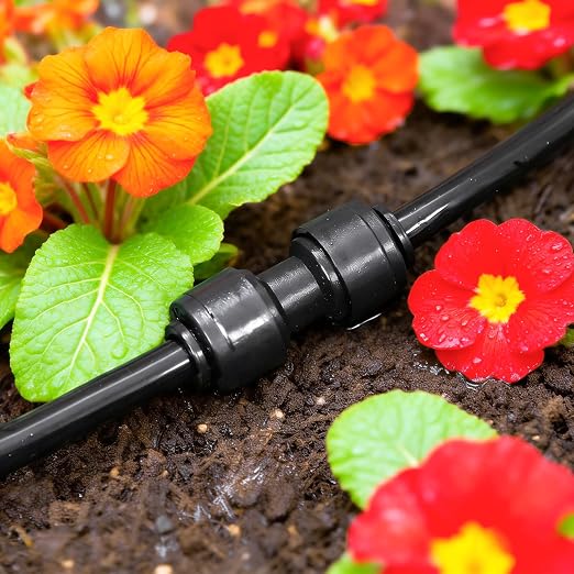 30 Pack 1/4 Inch Drip Irrigation Coupling Fittings - 1/4'' Drip Line Push-to-Fit Connectors for 1/4 Inch Drip Irrigation Tubing Leak Free Lock Coupler Parts for Drip Irrigation System