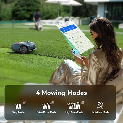 Neomow X SE Robot Lawn Mower Perimeter Wire Free for 0.75 Acre 3D LiDAR SLAM+Vision Mapping robotic lawnmower with 4G, No RTK Antenna Required, AI Obstacle Avoidance, App Control, GPS Anti-Theft, 13Ah