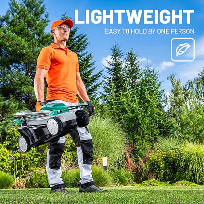 Litheli Cordless 13 Inch Cordless Lawn Mower 5 Heights 20V Electric Push Brushless Lawnmower for Garden, Yard, 4.0Ah Battery & Charger Included