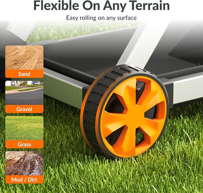 Giraffe Tools Garden Hose Reel Cart, 125FT 5/8" Hose Capacity, Heavy Duty Water Hose Reel with Wheels, 5ft Leader Hose, Retractable Hose Guide with Crank, for Yard Lawn Garage