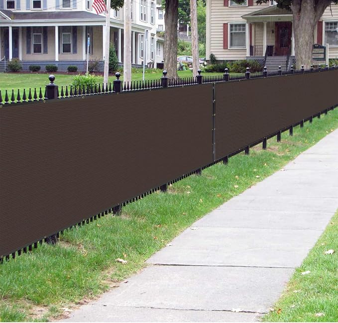 Sunnyglade 5 feet x 50 feet Privacy Screen Fence Heavy Duty Fencing Mesh Shade Net Cover for Wall Garden Yard Backyard (Brown, 5 ft X 50 ft)