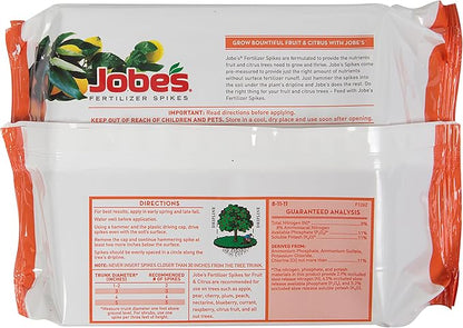 Jobe’s Garden Fertilizer Spikes, Easy Plant Care Slow Release Fertilizer for Fruit and Citrus Plants and Trees, 9 Count