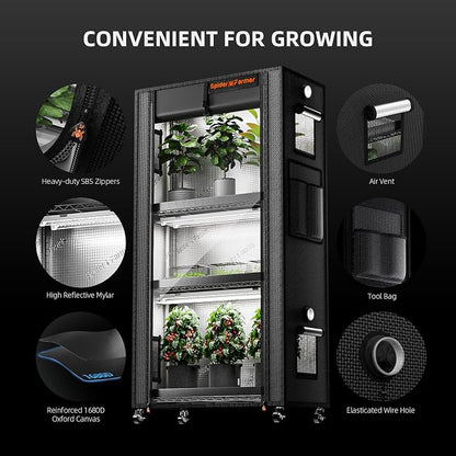 Spider Farmer 2026 Plant Stand with Grow Lights, 4-Tier Plant Shelf with 6Pcs 2ft Full Spectrum LED Lamp and Grow Tent, for Veg Seed Starting Plants Growth Greenhouse 28Lx14Dx59H (Update)