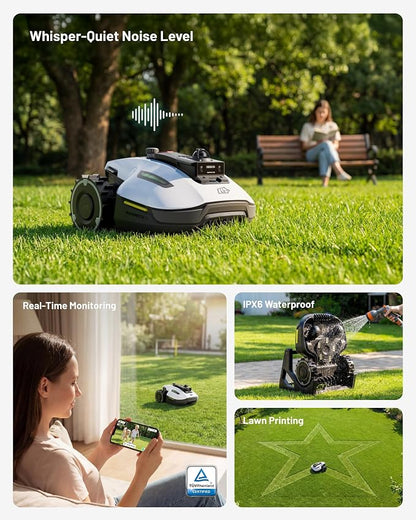 (2026 Upgrade) Mammotion YUKA mini 2 1000H Robotic Lawn Mower, for 0.25 Acre, 360° LiDAR + AI Vision, 45% Slope, DropMow, Smart Battery Management,Cutting Heights 2.0"-3.5"