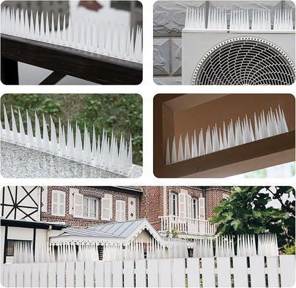 OFFO Bird Spikes Pigeon Outdoor Spikes for Cat Keep Birds Raccoon Woodpecker Away Covers 26 Feet(8.1m), Frosted White
