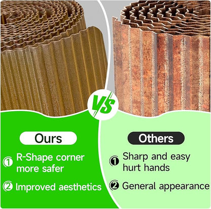 Corrugated Garden Edging,5.5"×60Ft Pre-Rusted Landscape Edging & Lawn Edging Border,Metal Garden Border for Flower Beds,Garden,Lawn,Raised Beds & Tree Surrounds
