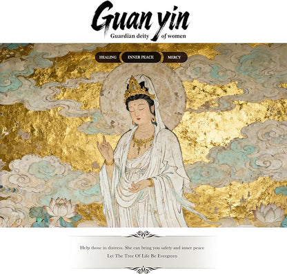 FENGSHUI-CAISHEN Small Guan Yin Statue - Handmade Stone for Meditating Zen Fish Aquarium Tank Desktop Decor, Baby Quan Yin Figurine, Kwan Yin