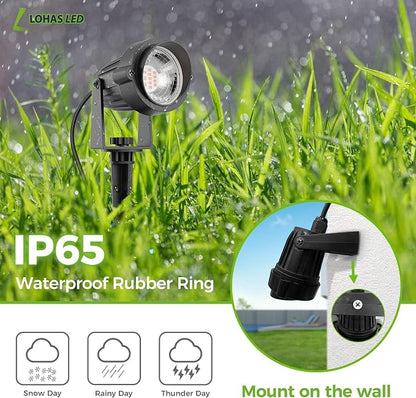 L LOHAS LED Dusk to Dawn Plug in Spot Lights Outdoor, Warm White, 1 Pack | Dusk to Dawn Sensor, 5W 120V 450LM, 9.84-ft Cord, IP66 Waterproof, UL Listed Pathway Garden Outside Lights