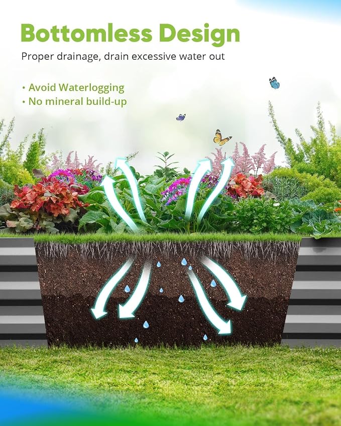 Quictent Galvanized Raised Garden Bed with Crop Cage Plant Protection Net Tent and Shade Cloth Kit Metal Planter Box Bottomless Planting Vegetables Outdoor Backyard Included T Tags Wing Nuts 4x3x1 Ft