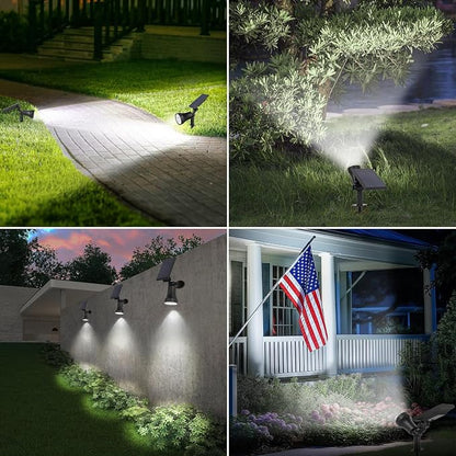 Bosceos Solar Spot Lights Outdoor - Adjustable Solar Flood Lights with 30 LEDs, 3 Modes, 800 Lumens，IP65 Waterproof, Solar Light for Landscape, Yard, Garden, Driveway, Tree(Daylight White, 6-Pack)