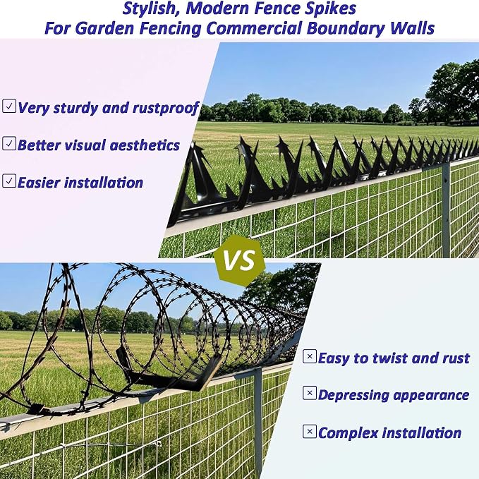Metal Anti Climb Spikes for Fences and Walls. Effectively Avoided Invaders Climbing Attempts. (Size188 inches)