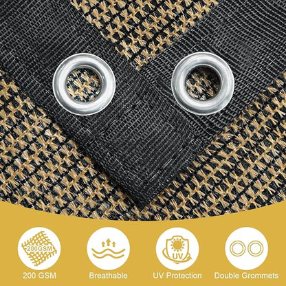 Shade&Beyond 90% Sun Shade Cloth with Grommets, 4' X 8' Pergola Shade Cover Canopy, Mesh Tarp Sun Screens for Patio, Outdoor, Garden, Backyard, Mocha