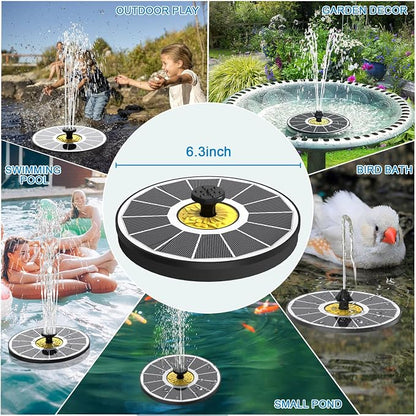 Yzert Solar Fountain for Bird Bath, 3.5W Upgraded Solar Bird Bath Fountains with 4 Fixed Pipes 7 Nozzles No Battery, Solar Fountain Pump for Bird Bath Outdoor(White)