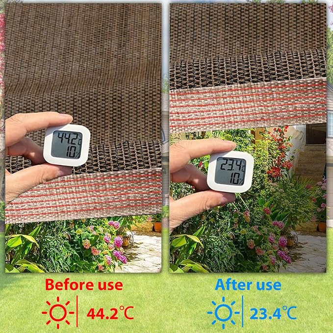 90% Shade Cloth Sun Shade Fabric Privacy Screen Shade Cover for Patio Garden Pergola Shade Cover Canopy with Gromments, 6 x 8 FT, Mocha