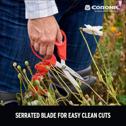 Corona Tools | ComfortGEL Floral Scissors | Stainless Steel Garden Shears for Flowers & Stems | FS 3394,Red