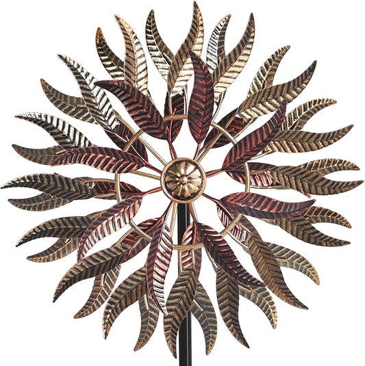 Large Outdoor Metal Wind Spinner,Two-Way Wind Sculptures,360 Degrees Kinetic Wind Spinners Yard Art Decor for Patio, Lawn & Garden 63 * 13.4 Inches