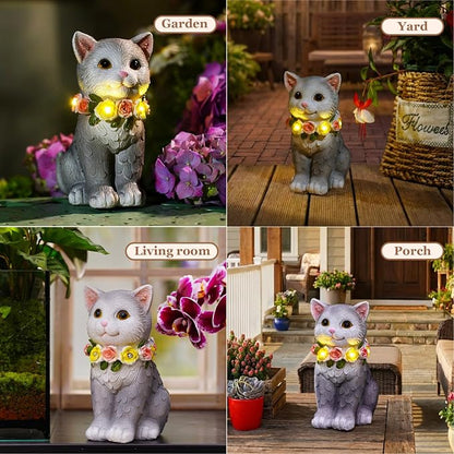 Garden Statue Cat Figurine Decor – Outdoor Decoration for Garden Yard Lawn Home Decor Outside : Fahters Day Memorial Gifts